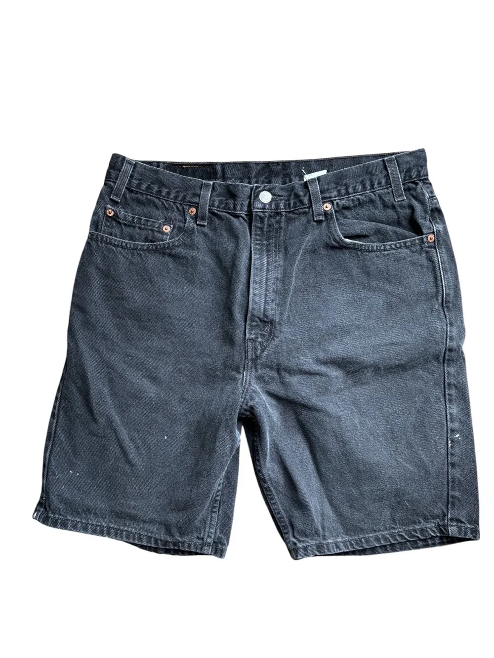 VTG Levi’s 505 Jean Shorts JORTS Sz 36X9 Faded Black Denim 5 Pocket 100% Cotton